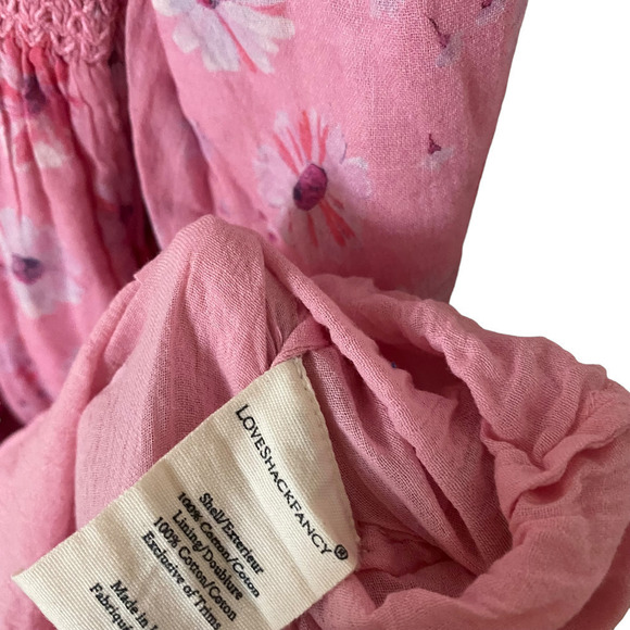 LoveShackFancy Miri Dress Tired Midi Puff Sleeves Smocked Size M - Picture 9 of 9